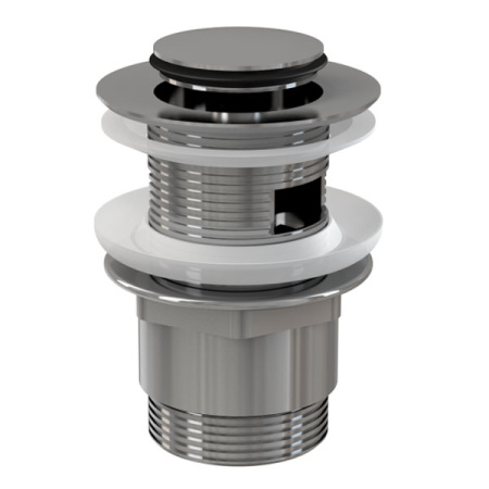 AlcaPlast. Водослив для умывальника click/clack 5/4" A39, цельнометаллический с малой заглушкой