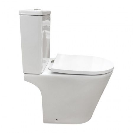 Безободковый унитаз-компакт Comforty CF41363C1 универсальный выпуск, двухрежимный, сиденье дюропласт с микролифтом