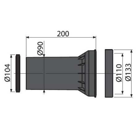 AlcaPlast. Прокладка+соединитель+прокладка соединитель M902
