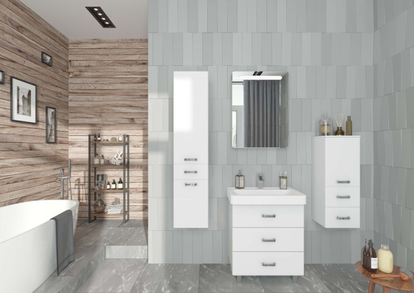 Акватон. Тумба-умывальник Америна 80 М 1A169101AM010 белый глянец с раковиной Тигода 80