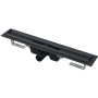 AlcaPlast. Желоб водоотводящий APZ1BLACK-550  550 мм, с порогами, для перфорированной решетки, черный-мат