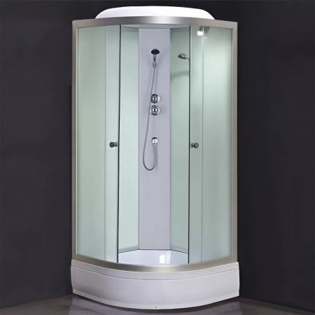 Душевая кабина Comforty 307WG, 900*900*2150, стекло крезет, задняя стеклянная панель крезет