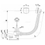 AlcaPlast. Сифон для ванны, автомат, комплект, хромированный пластик/пластик, A51CRM