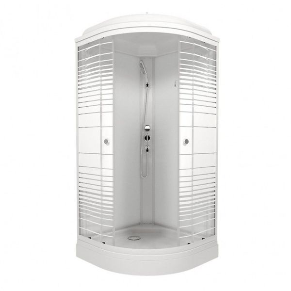 Угловая душевая кабина Тритон Полосы 90*90 А, низкий поддон, сифон D90