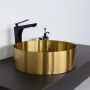 Круглая накладная раковина 40 см из нержавеющей стали Comforty CF8WBTD39G цвет золото, с донным клапаном