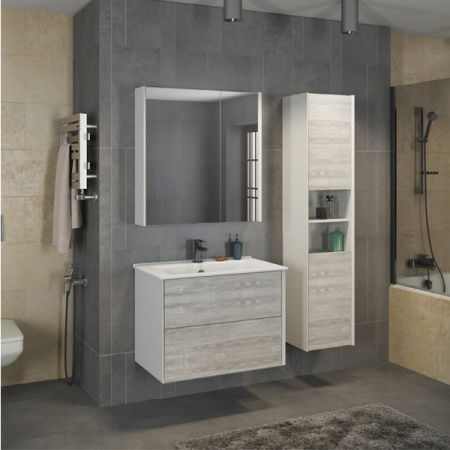 Comforty. Тумба-умывальник "Женева-75" дуб белый с раковиной Comforty 75E