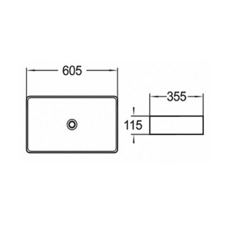 Прямоугольная раковина 60 см на столешницу Comforty 78189