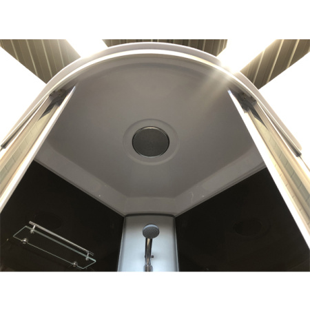 Душевая кабина Comforty 307GG 900*900*2150, серое стекло, задняя черная стеклянная панель