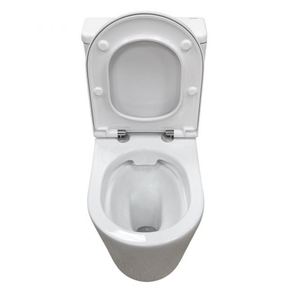 Безободковый унитаз-компакт Comforty CF41273S1 универсальный выпуск, двухрежимная арматура, сиденье дюропласт с микролифтом