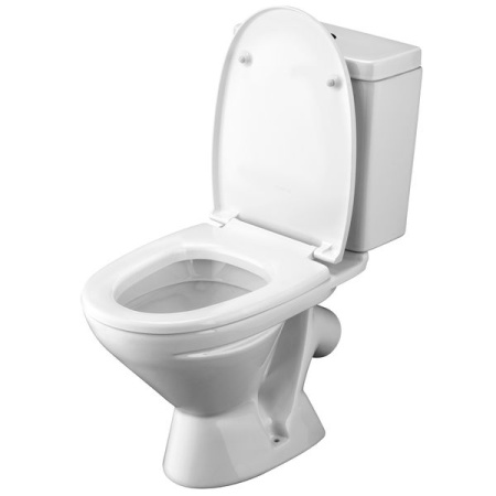 Santek. Унитаз-компакт "Лига", 1WH302141 косой выпуск, двухрежимная арматура ИнкоЭр, сиденье дюропласт с металлическим креплением