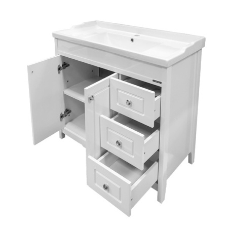 Comforty. Тумба-умывальник "Тбилиси-90" белый глянец с раковиной Comforty XD-F90