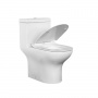 Унитаз моноблок безободковый Comforty CF41083OP универсальный выпуск, тонкое сиденье дюропласт с микролифтом, двухрежимная арматура