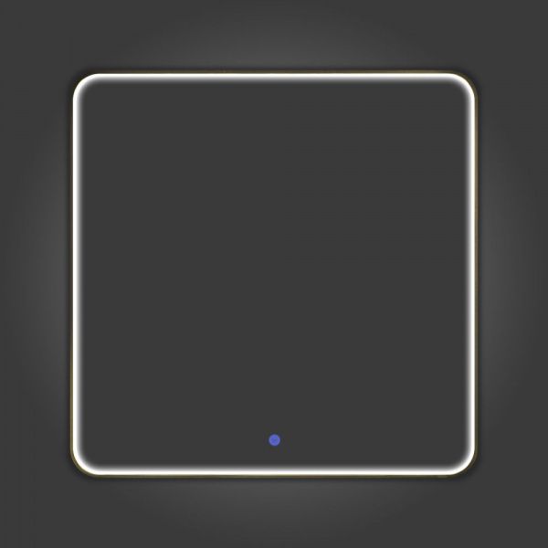 Зеркало в золотой алюминиевой раме 80 см Comforty Сириус-80 LED IC-подсветка теплый свет, сенсор