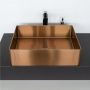 Накладная прямоугольная раковина из нержавеющей стали Comforty CF8WBTB5040RG цвет бронза, с донным клапаном