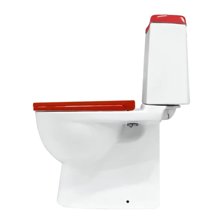 Sanita Luxe. Унитаз-компакт Best Color Red SL DМ двухрежимный, сиденье дюропласт с микролифтом