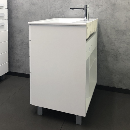 Тумба-умывальник Comforty Модена 75M белая с раковиной Quadro 75