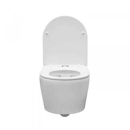 Унитаз подвесной безободковый Comforty CF41273WH тонкое сиденье дюропласт с микролифтом