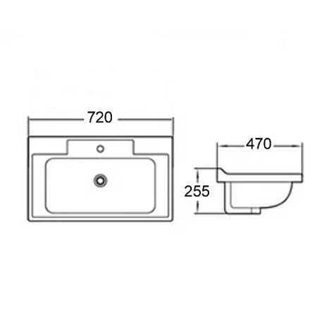 Накладная мебельная раковина 70 см Comforty 9335-70