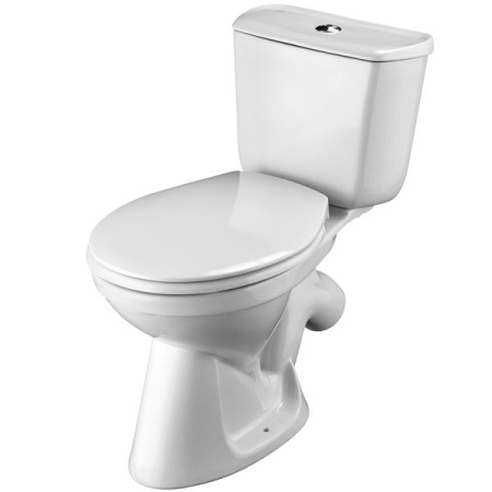 Santek. Унитаз-компакт "Бриз", 1WH302138 косой выпуск, двухрежимная арматура, сиденье дюропласт