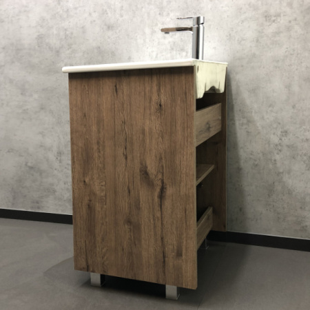 Comforty. Тумба-умывальник Марио-60 дуб темный с раковиной Quadro 60