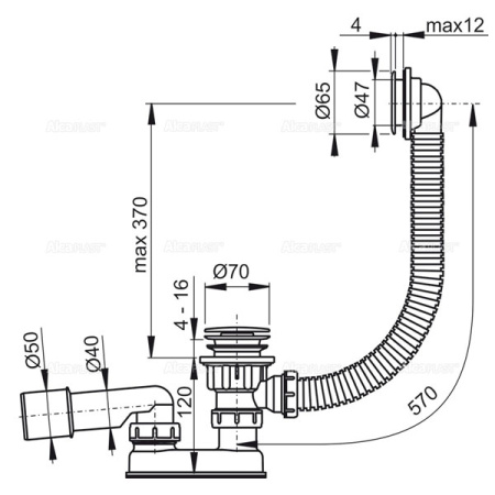 Слив для ванны AlcaDrain Eko AG210132160