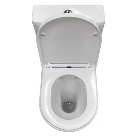 Безободковый унитаз-компакт Comforty CF41273S2 универсальный выпуск, двухрежимный, сиденье дюропласт с микролифтом