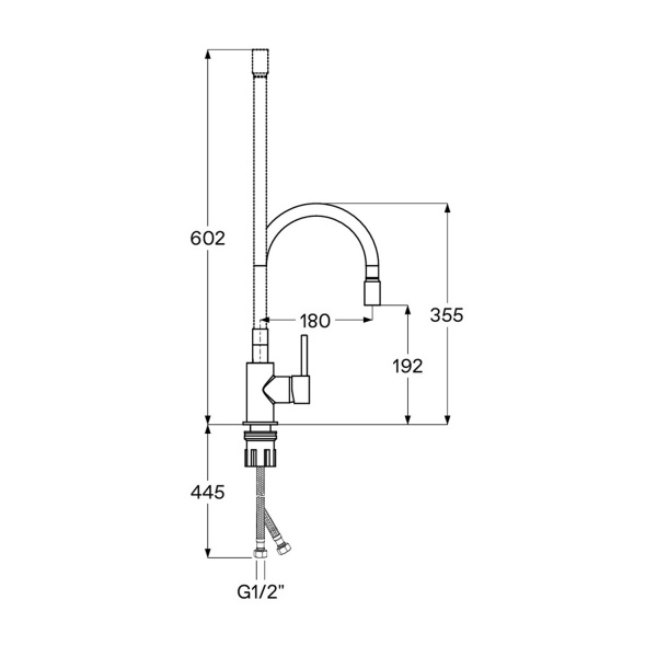 Смеситель для кухни Сантек Тесио WH5A44012C001 гибкий излив, хром