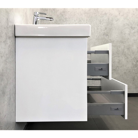 Comforty. Тумба-умывальник Дублин-75 белый глянец с раковиной Comforty 8057