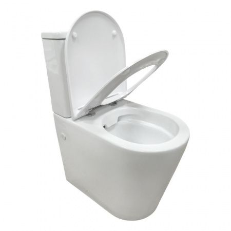 Безободковый унитаз-компакт Comforty CF41273S1 универсальный выпуск, двухрежимная арматура, сиденье дюропласт с микролифтом