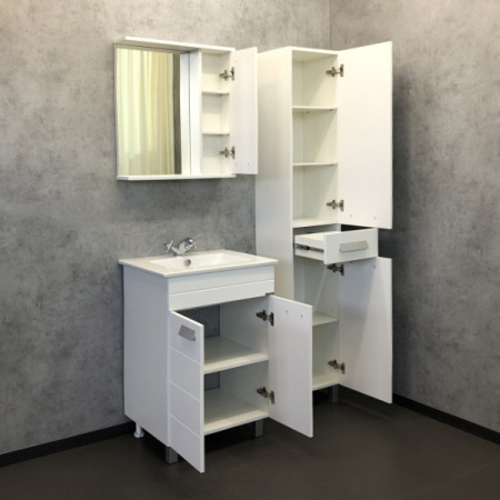 Тумба-умывальник Comforty Модена 60М белая с раковиной Quadro 60