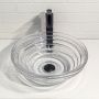 Круглая стеклянная раковина 40 см Comforty CF1G40 прозрачное стекло, кольцевые ребра