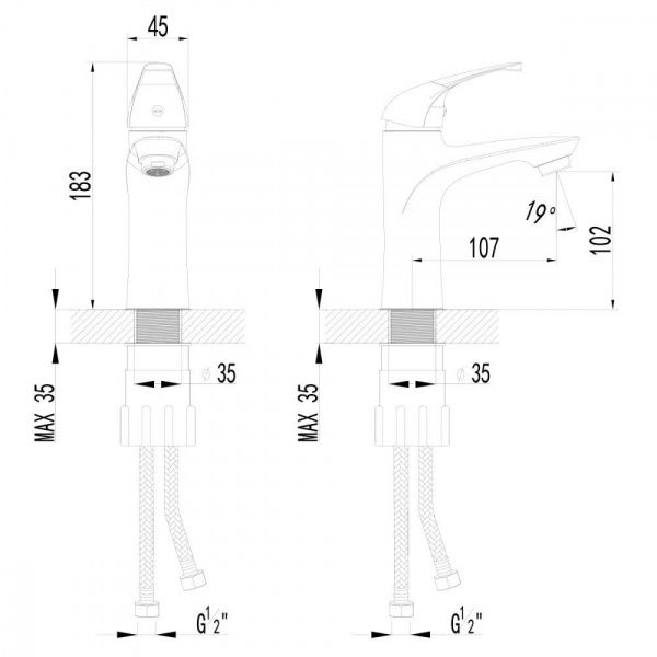 Смеситель для раковины AWP Agura S0706C хром