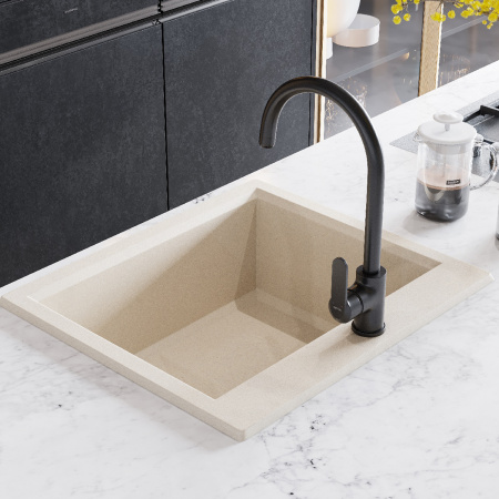 Смеситель для кухни Сантек Линдос WH5A41008N001 чёрный матовый