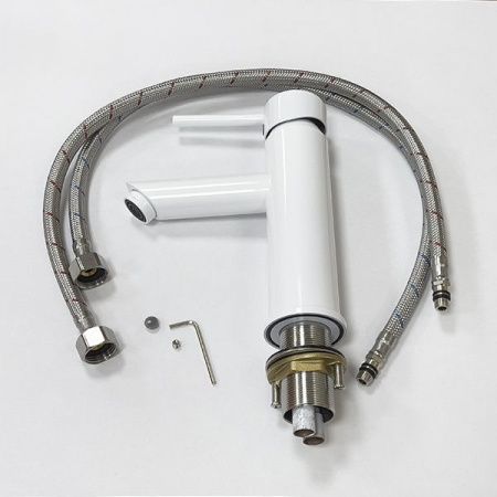 Comforty. Смеситель для раковины, картридж 35 мм, белый, FC018A-CKBT