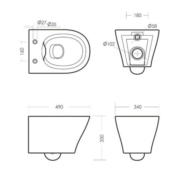Безободковый подвесной унитаз Sanita Luxe Breeze RML быстросъемное сиденье дюропласт с микролифтом