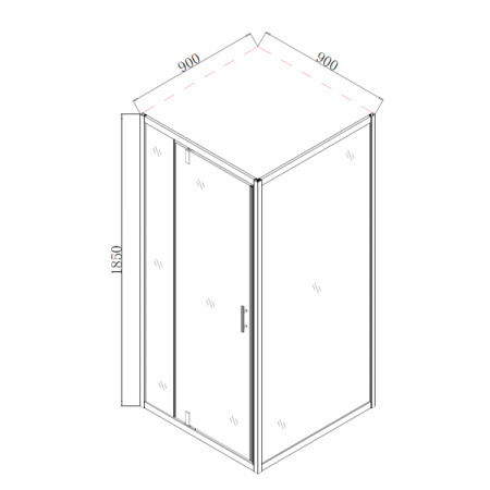 Душевое ограждение Comforty 30BT, прозрачное стекло, с поддоном, 900*900*2000мм