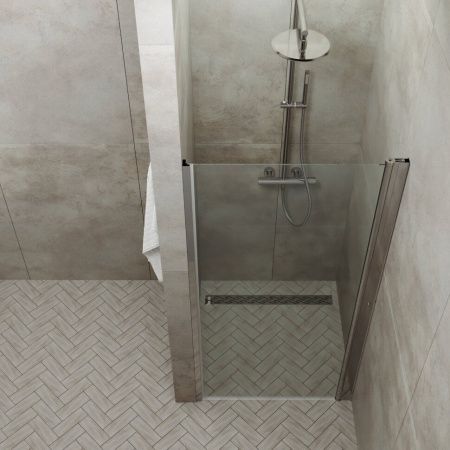 Дверь душевая Тритон Уно 70*185 прозрачное стекло, хром