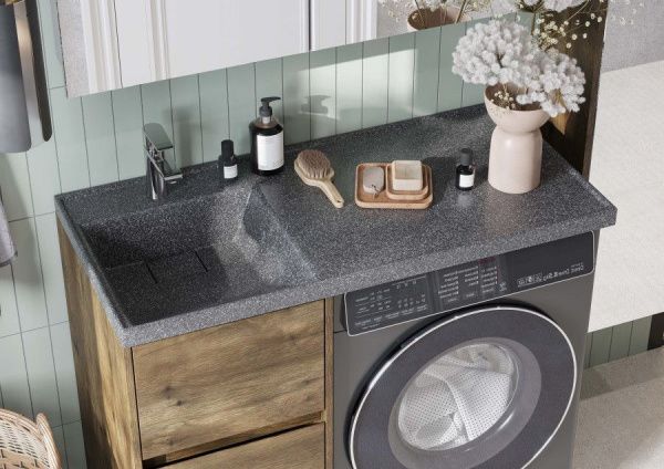 Раковина под стиральную машину Акватон Лондри-1050 левая графит 1A72833KLH21L