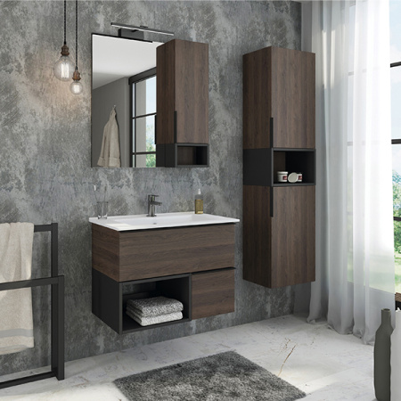 Comforty. Тумба-умывальник "Франкфурт-75" дуб шоколадно-коричневый с раковиной COMFORTY 75E