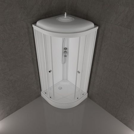 Угловая душевая кабина Тритон Экстра 88*88 А, низкий поддон, сифон D50 клик-клак