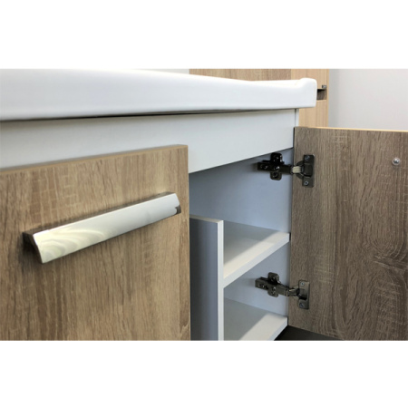 Comforty. Тумба-умывальник "Рига-80" дуб сонома с раковиной Comforty 9335-80