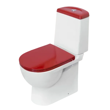 Sanita Luxe. Унитаз-компакт Best Color Red SL DМ двухрежимный, сиденье дюропласт с микролифтом