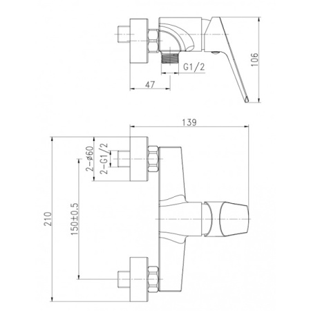 Смеситель для душа Cersanit Flavis 63036 хром