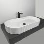 Накладная овальная раковина для ванной Comforty HDA076A рифленый борт, фарфор