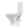 Sanita. Унитаз-компакт "Аттика" однорежимный (эконом), белый (сиденье полипропилен СУ 82.03.00, арматура Уклад)
