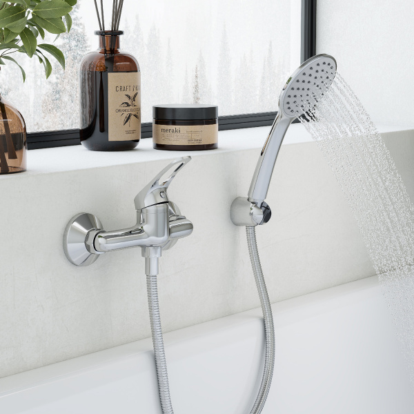 Смеситель для душа Сантек Баус WH5A20010C001, с аксессуарами, хром