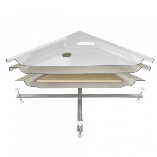 Поддон душевой Тритон ПД27 низкий, квадрат 100х100 в комплекте