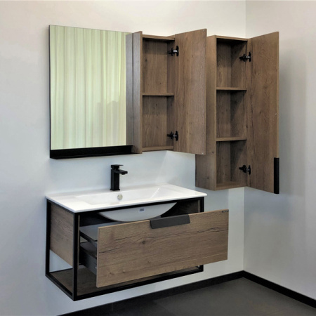 Тумба-умывальник Comforty Бонн 90 дуб темный с раковиной Quadro 90
