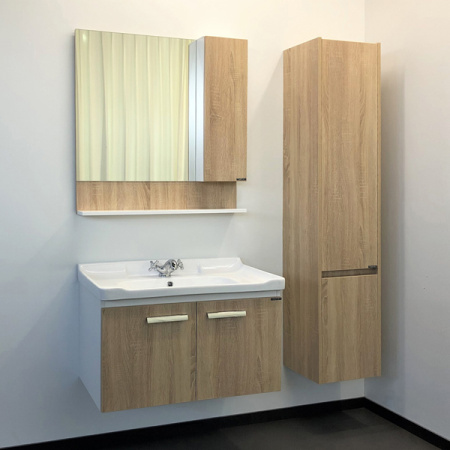Comforty. Тумба-умывальник "Рига-80" дуб сонома с раковиной Comforty 9335-80
