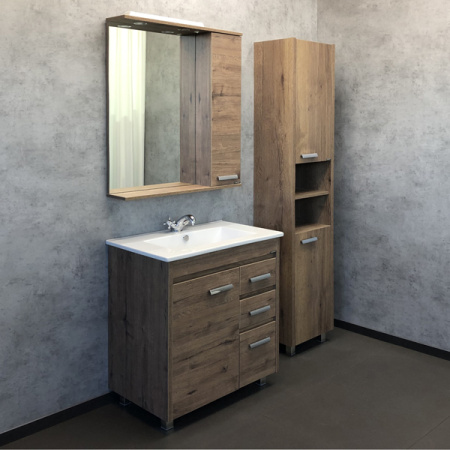 Comforty. Тумба-умывальник Марио-75 дуб темный с раковиной Quadro 75